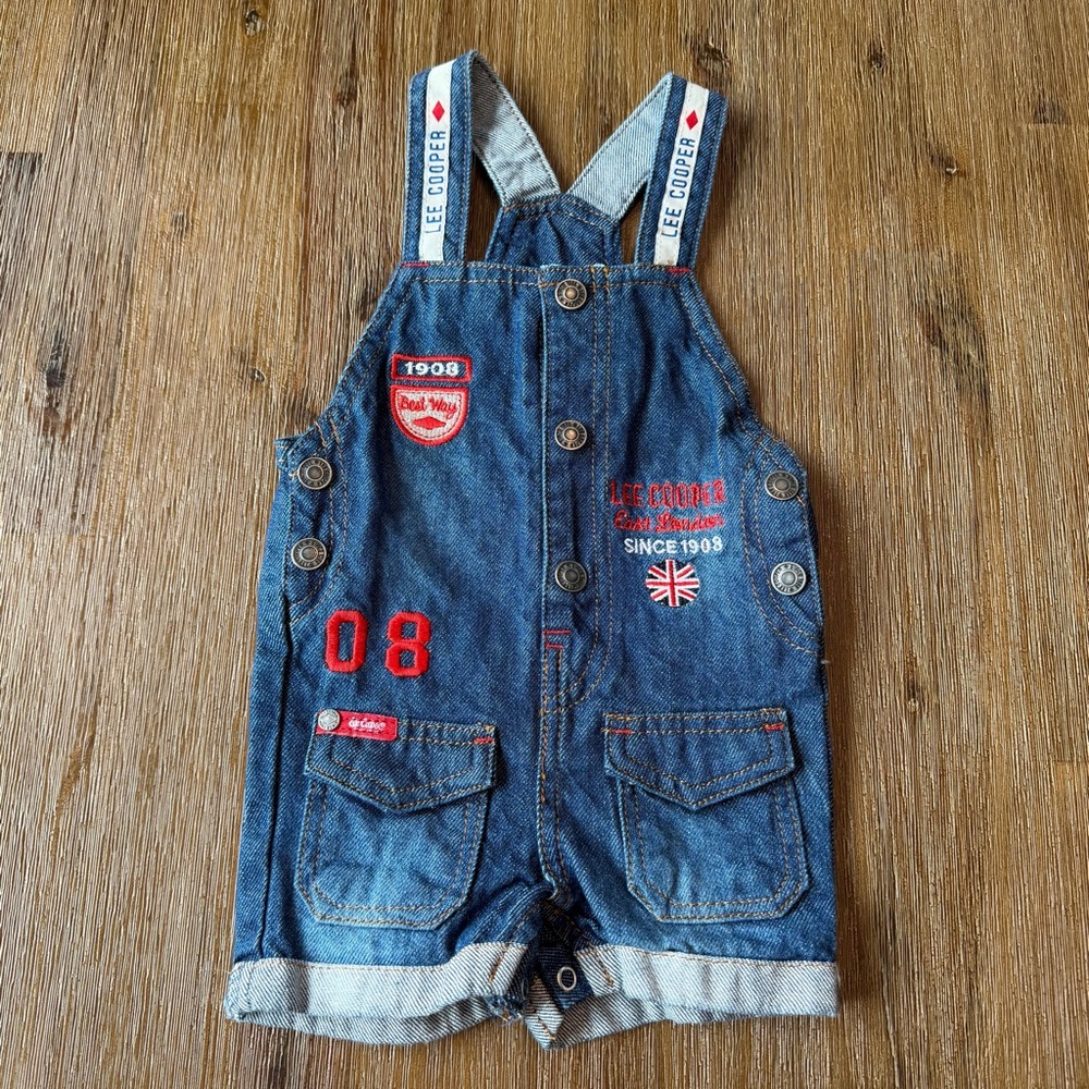 Lee Cooper baby denim shortalls short overalls size 3 months